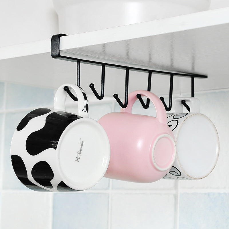 Wrought Iron Wall Hook Rack – Multi-Row Storage Organizer