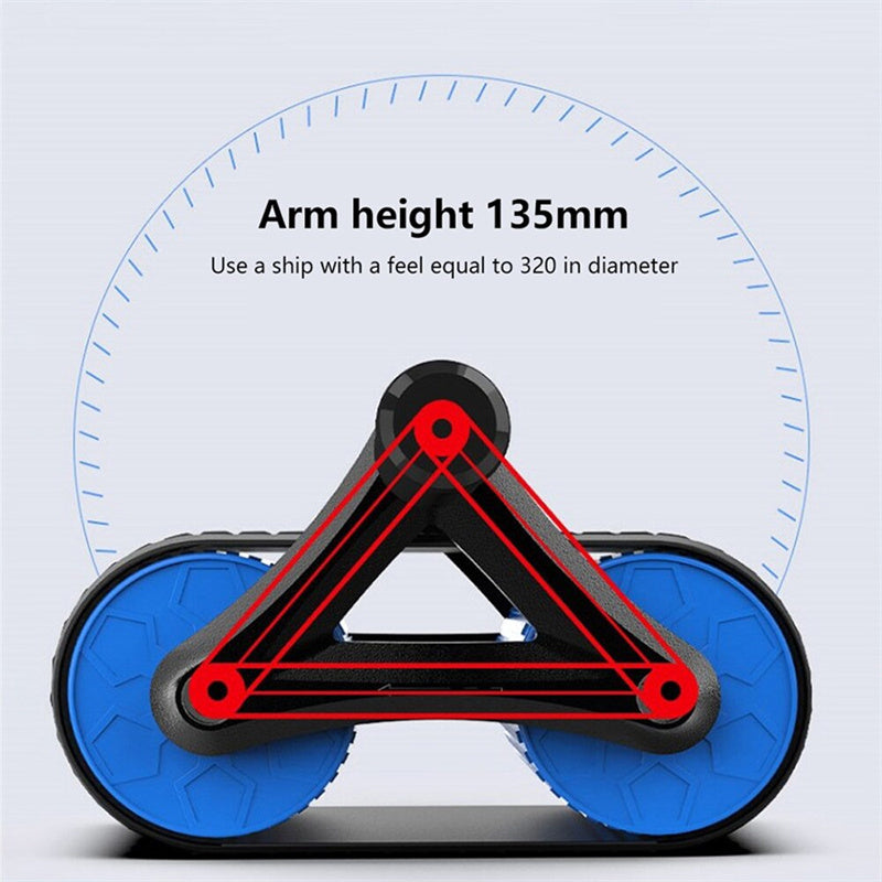 Double Wheel Ab Roller with Auto-Rebound & Knee Pad