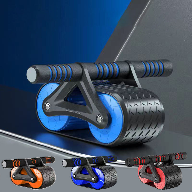 Double Wheel Ab Roller with Auto-Rebound & Knee Pad