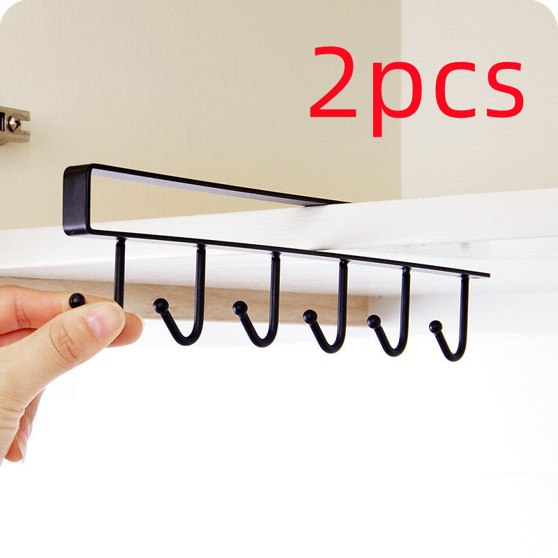 Wrought Iron Wall Hook Rack – Multi-Row Storage Organizer
